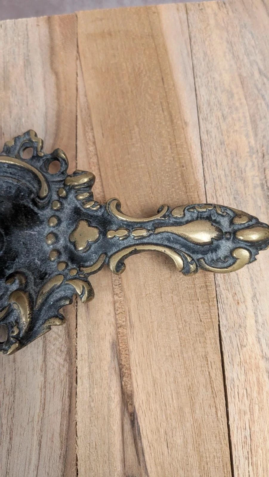 Antique cellar rat candle holder in bronze - baroque style – photo 3